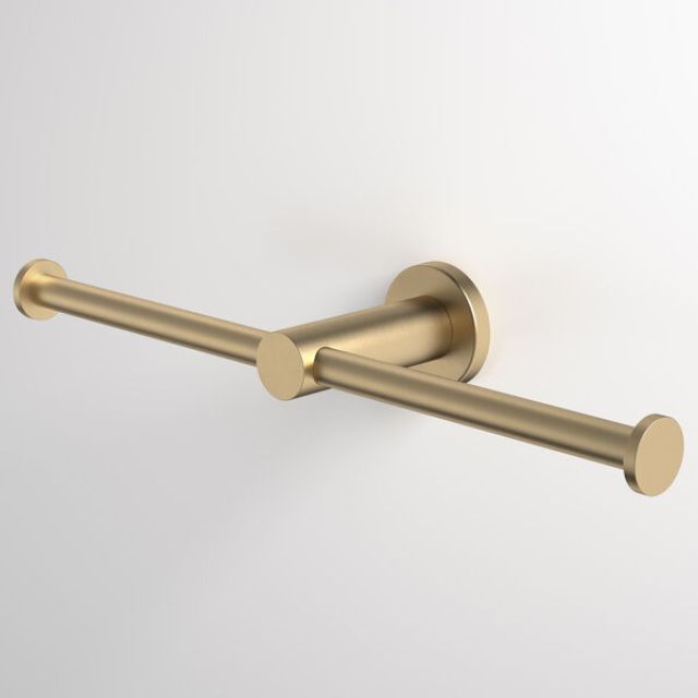 Caroma Liano II Double Toilet Roll Holder - Brushed Brass 96442BB - The Blue Space