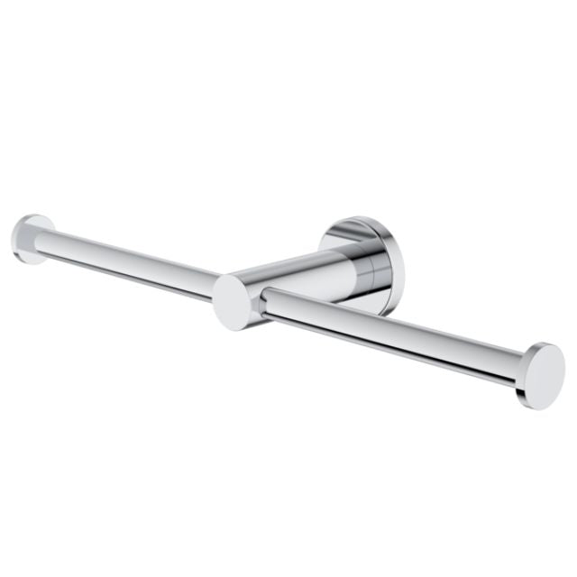 Angle Caroma Liano II Double Toilet Roll Holder - Chrome 96442C - The Blue Space