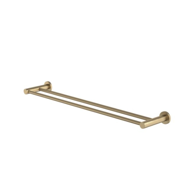 Angle Caroma Liano II Double Towel Rail 640mm - Brushed Brass 96447BB - The Blue Space