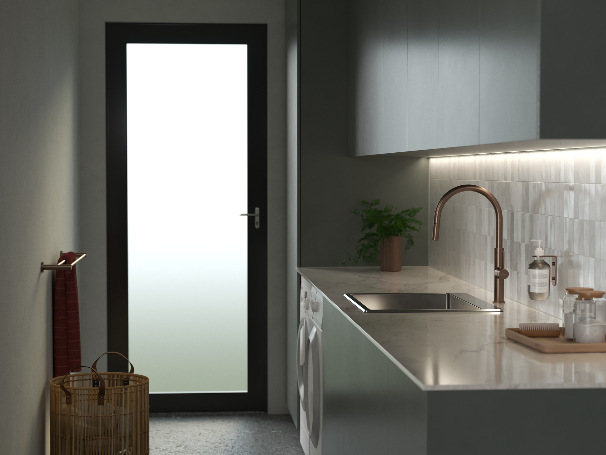 Lifestyle 1 Caroma Liano II Double Towel Rail 640mm - Brushed Bronze 96447BBZ - The Blue Space