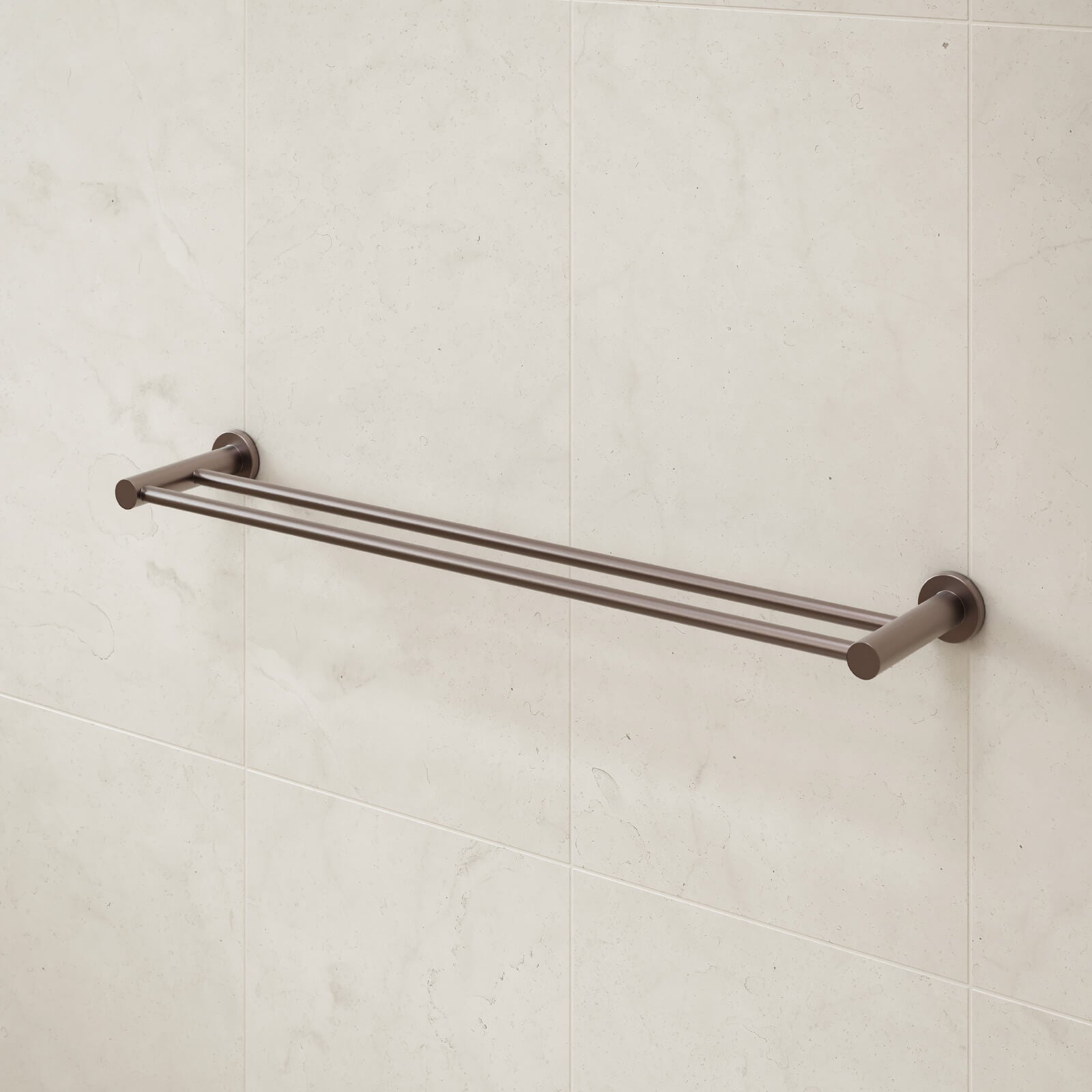Caroma Liano II Double Towel Rail 640mm Brushed Bronze | The Blue Space