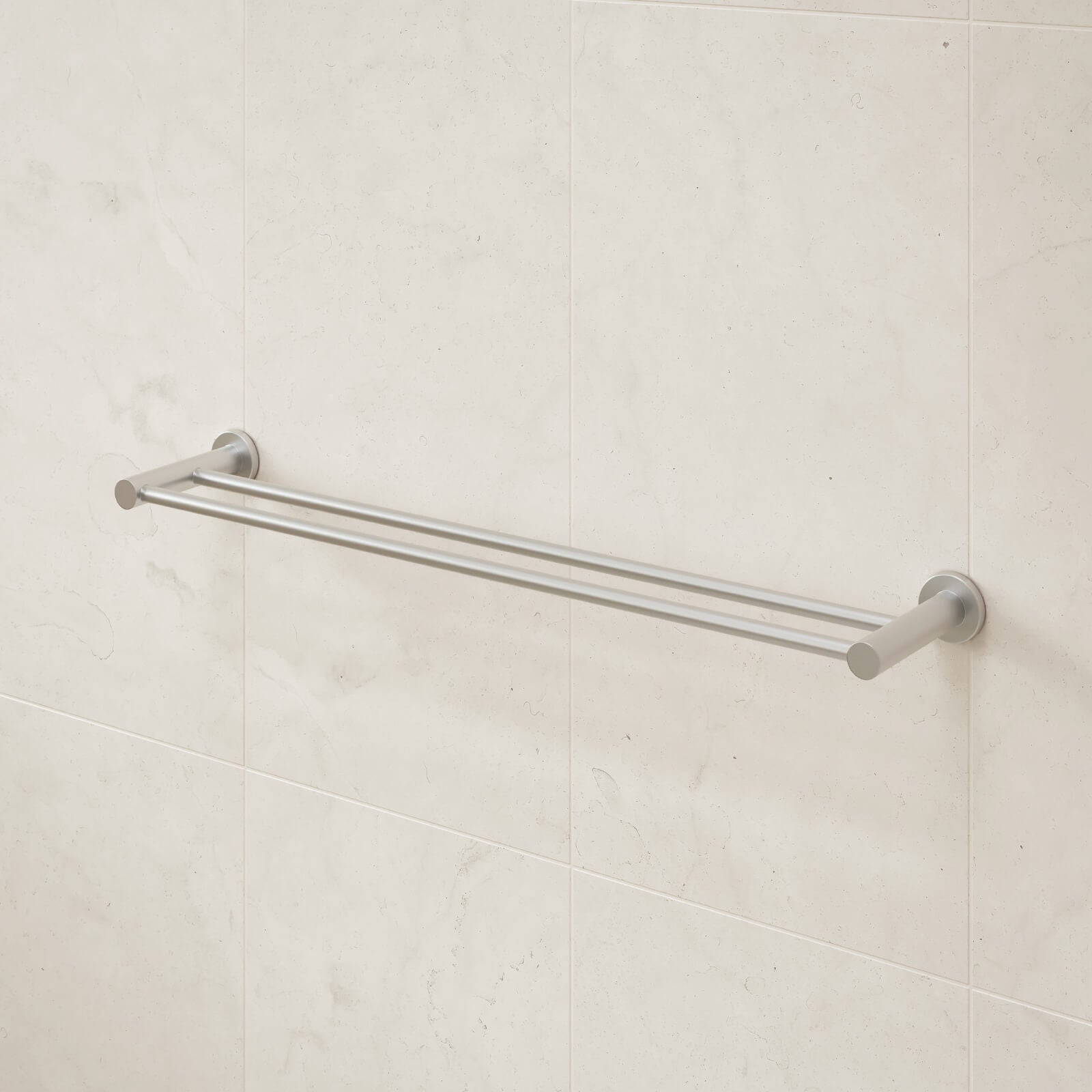 Caroma Liano II Double Towel Rail 640mm Brushed Nickel | The Blue Space