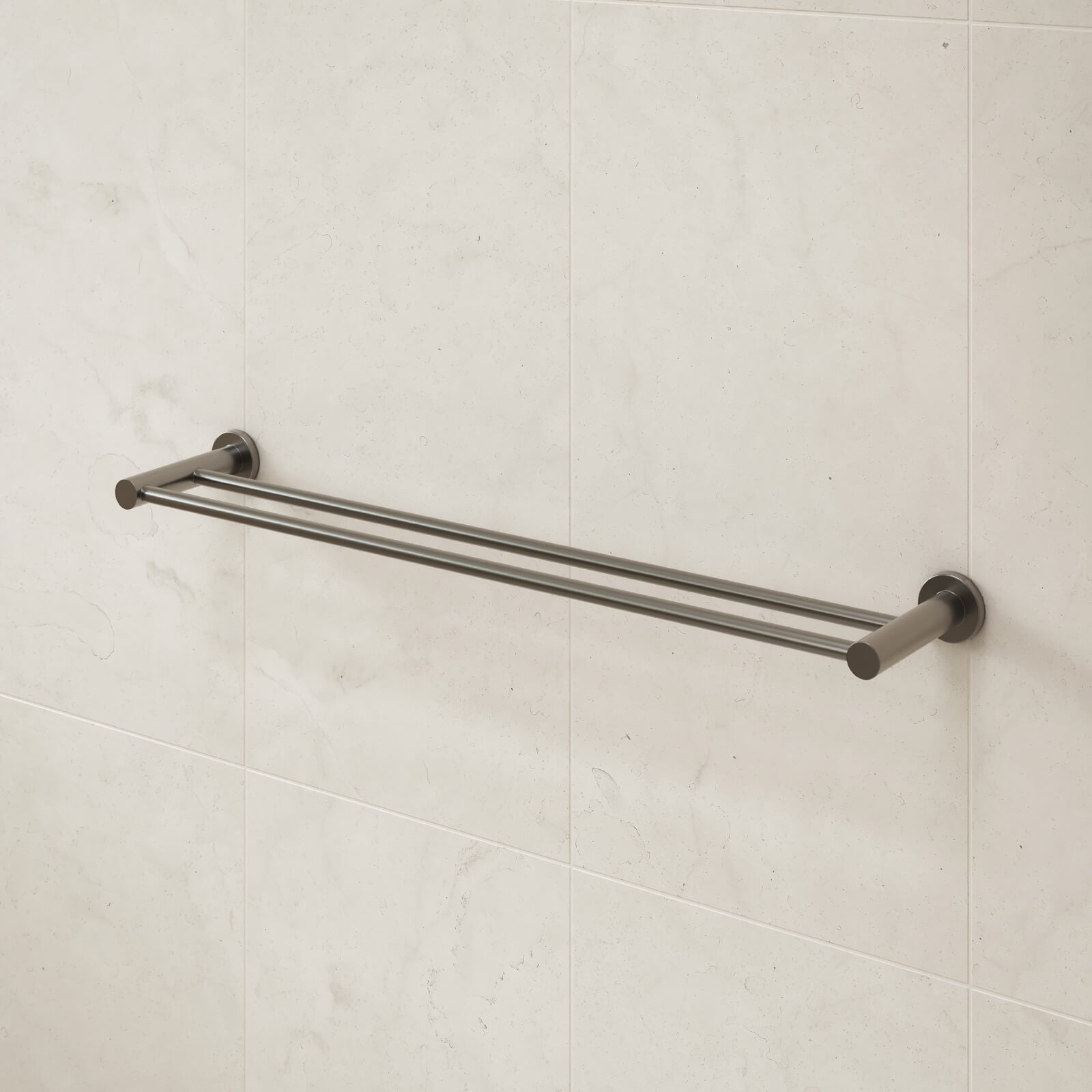 Caroma Liano II Double Towel Rail 640mm Gunmetal | The Blue Space