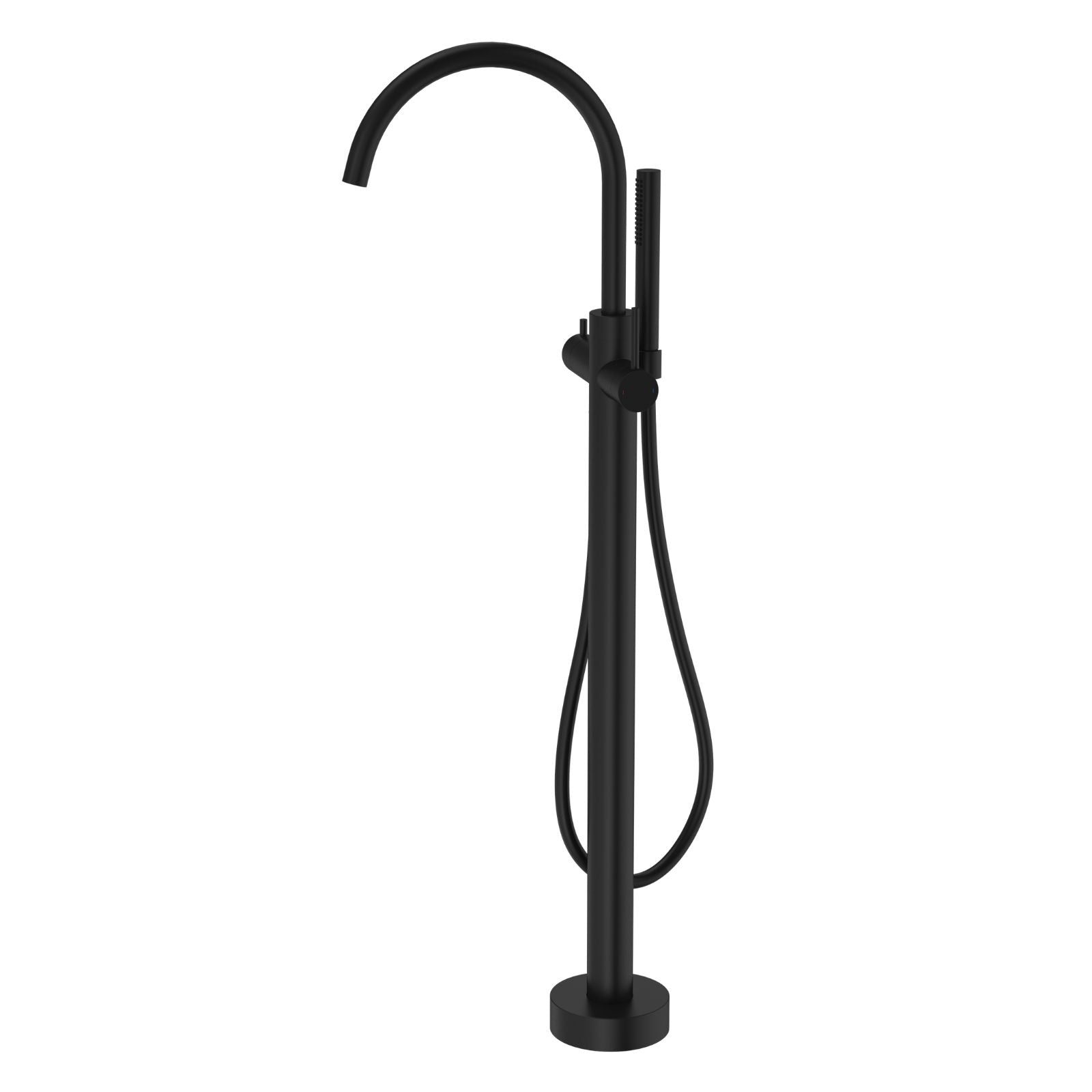 Angle Caroma Liano II Freestanding Bath Filler with Hand Shower Black - Full Kit 96409B - The Blue Space