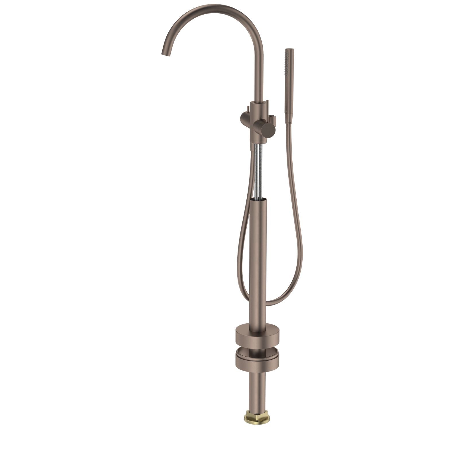 Angle Caroma Liano II Freestanding Bath Filler with Hand Shower Brushed Bronze - Trim Kit 96406BBZ - The Blue Space