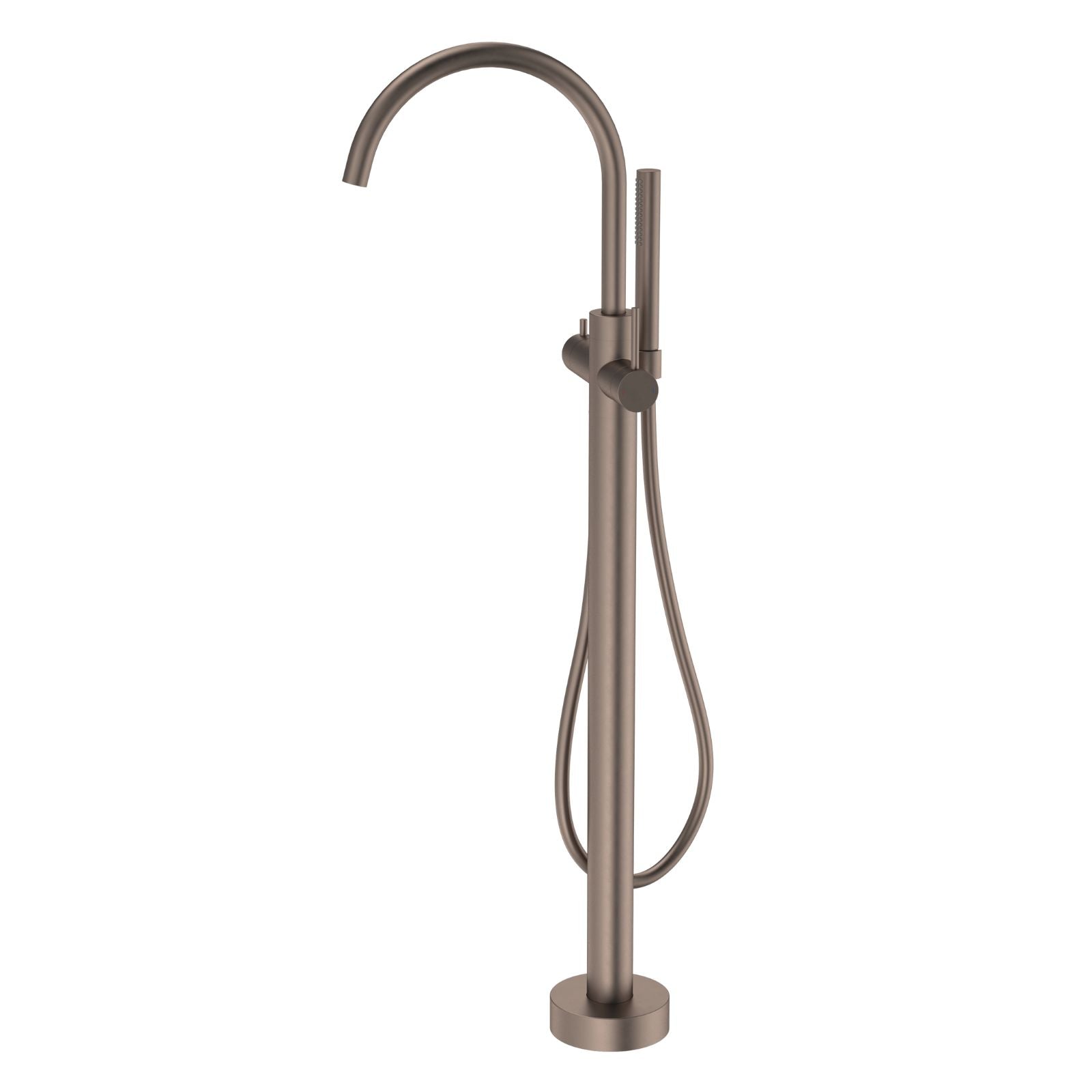 Angle Caroma Liano II Freestanding Bath Filler with Hand Shower Brushed Bronze - Full Kit 96409BBZ - The Blue Space