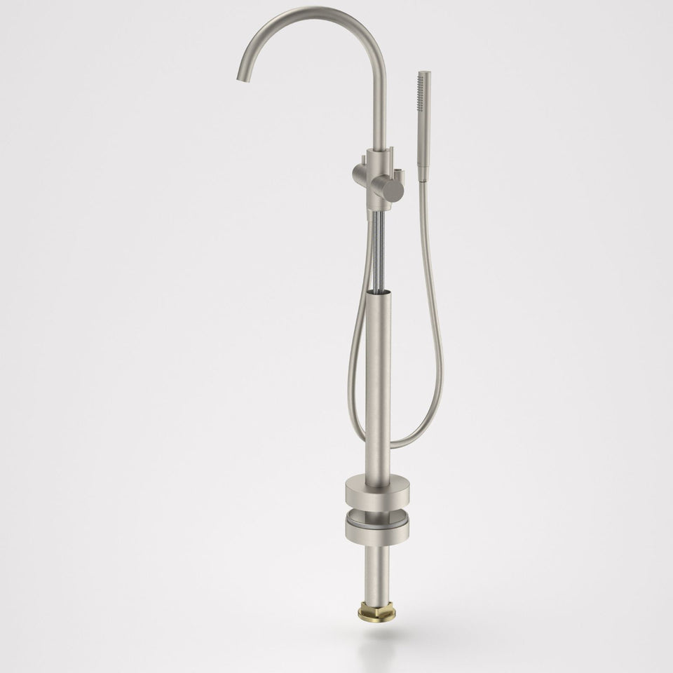 Caroma Liano II Freestanding Bath Filler with Hand Shower Brushed Nickel - Trim Kit