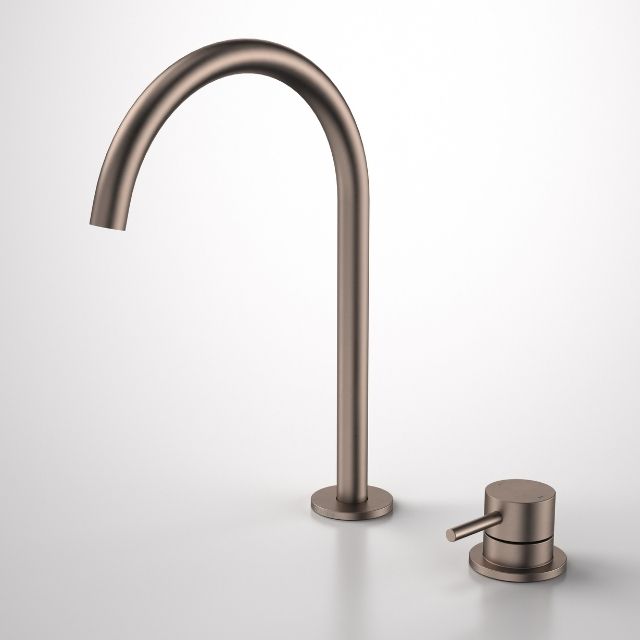 Caroma Liano II Hob Basin/Sink Mixer Set 200mm - Brushed Bronze 96405BBZ65AF - The Blue Space