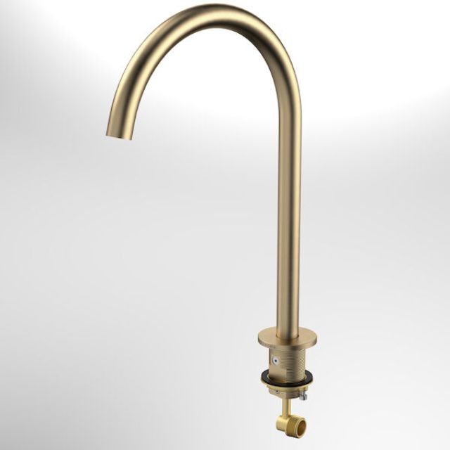 Full Caroma Liano II Hob Swivel Outlet 200mm - Brushed Brass 96401BB65A - The Blue Space