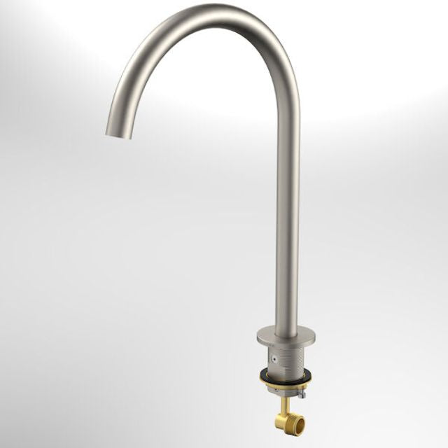 Full Caroma Liano II Hob Swivel Outlet 200mm - Brushed Nickel 96401BN65A - The Blue Space