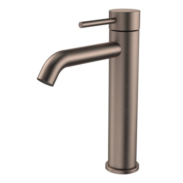 Angle Caroma Liano II Mid Tower Basin Mixer - Brushed Bronze 96342BBZ6AF - The Blue Space