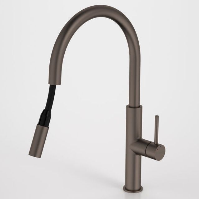 Extended Caroma Liano II Pull Out Sink Mixer - Brushed Bronze 96380BBZ56AF - The Blue Space