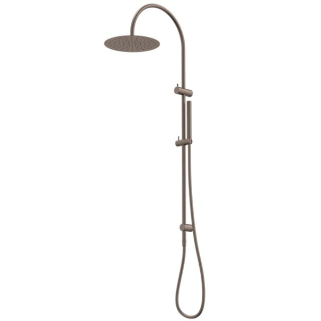 Angle Caroma Liano II Rail Shower with Overhead - Brushed Bronze 96470BBZ33A - The Blue Space