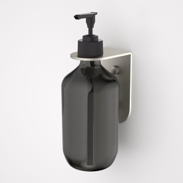 Caroma Liano II Soap Bottle Holder With Bottle - Brushed Nickel 96450BN - The Blue Space