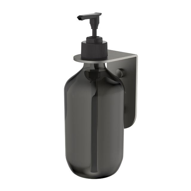 Caroma Liano II Soap Bottle Holder With Bottle - Gunmetal 96450GM - The Blue Space