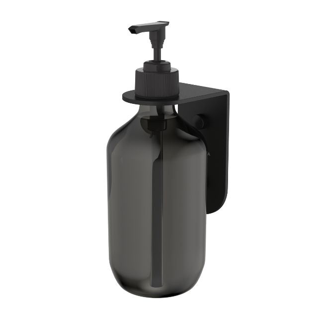 Angle Caroma Liano II Soap Bottle Holder With Bottle - Matte Black 96450B - The Blue Space