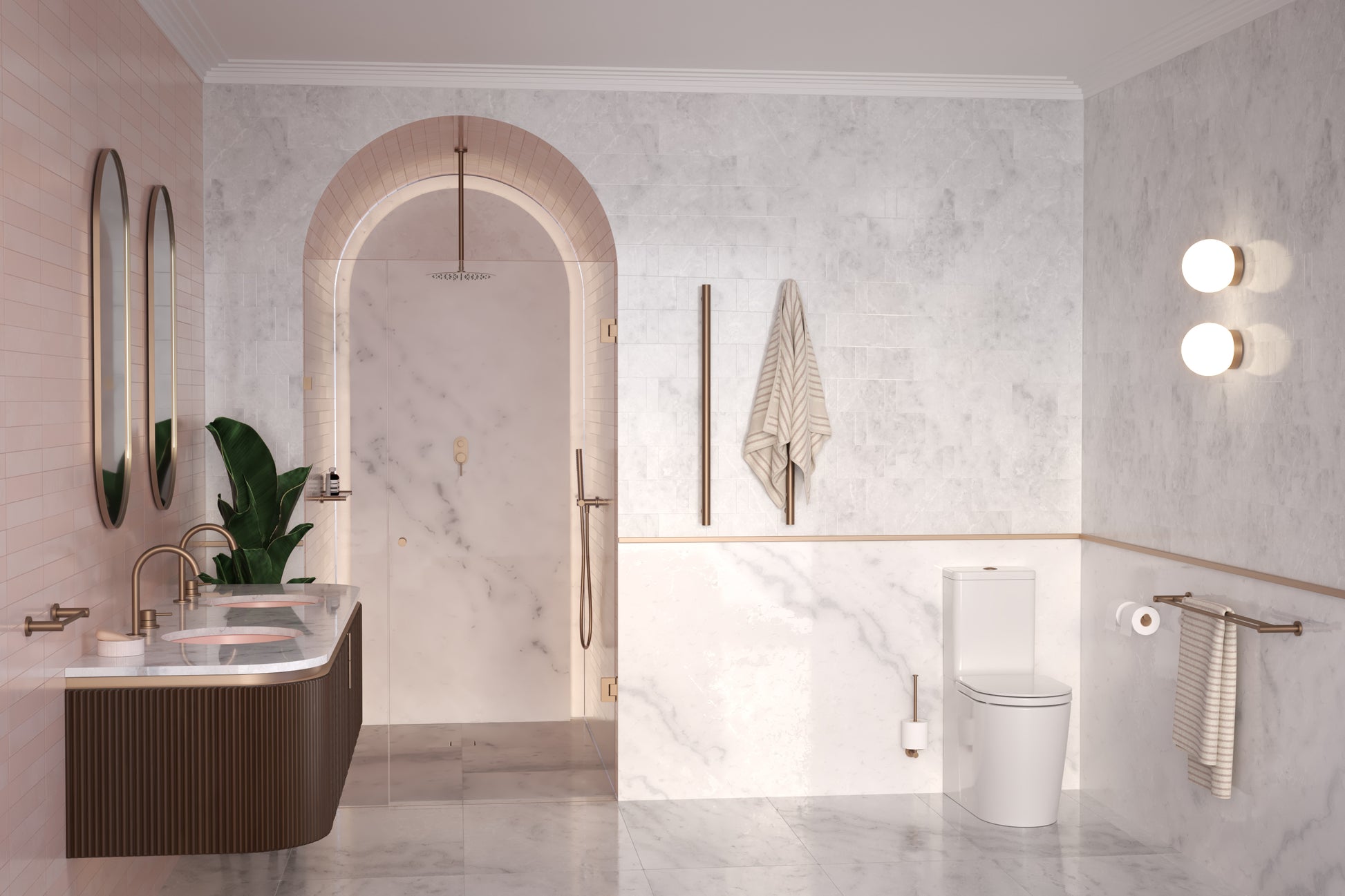 Lifestyle 1 Caroma Liano II Spare Toilet Roll Holder - Brushed Bronze 96452BBZ - The Blue Space