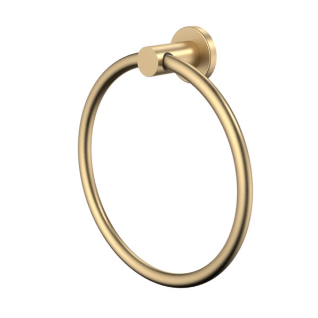 Angle Caroma Liano II Towel Ring - Brushed Brass 96443BB - The Blue Space