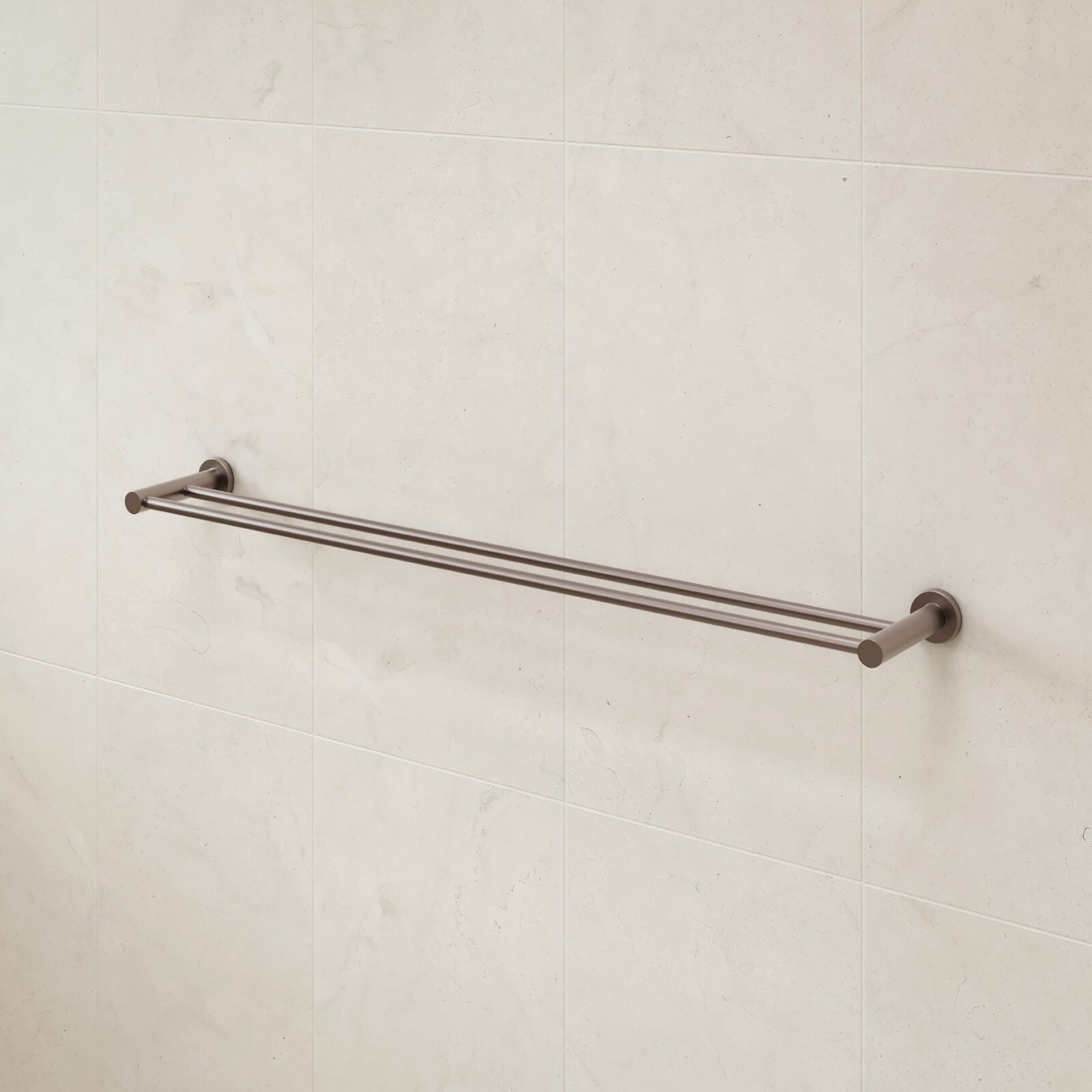 Caroma Liano ll 840 Double Towel Rail Brushed Bronze | The Blue Space