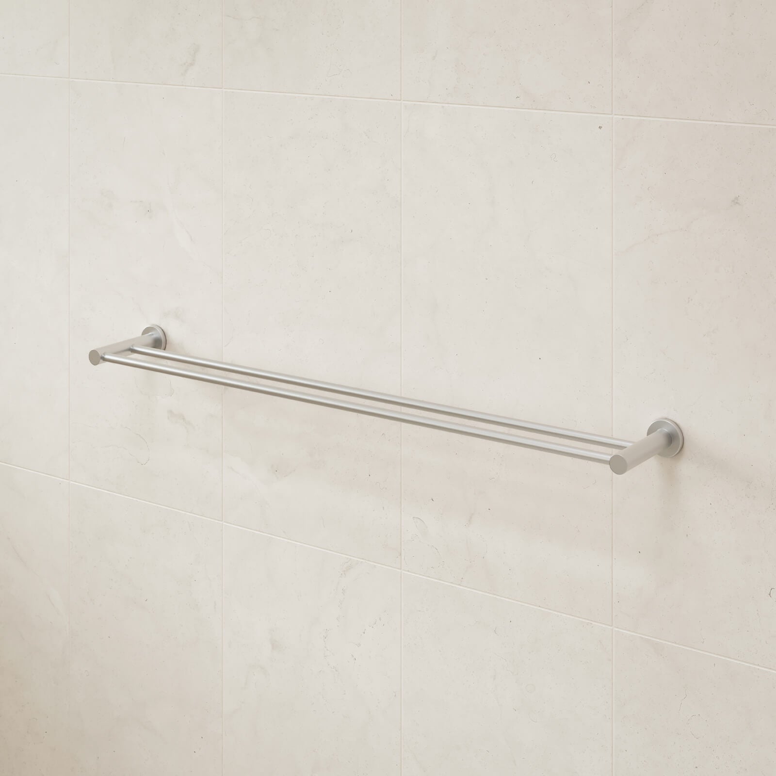 Caroma Liano ll 840 Double Towel Rail Brushed Nickel | The Blue Space