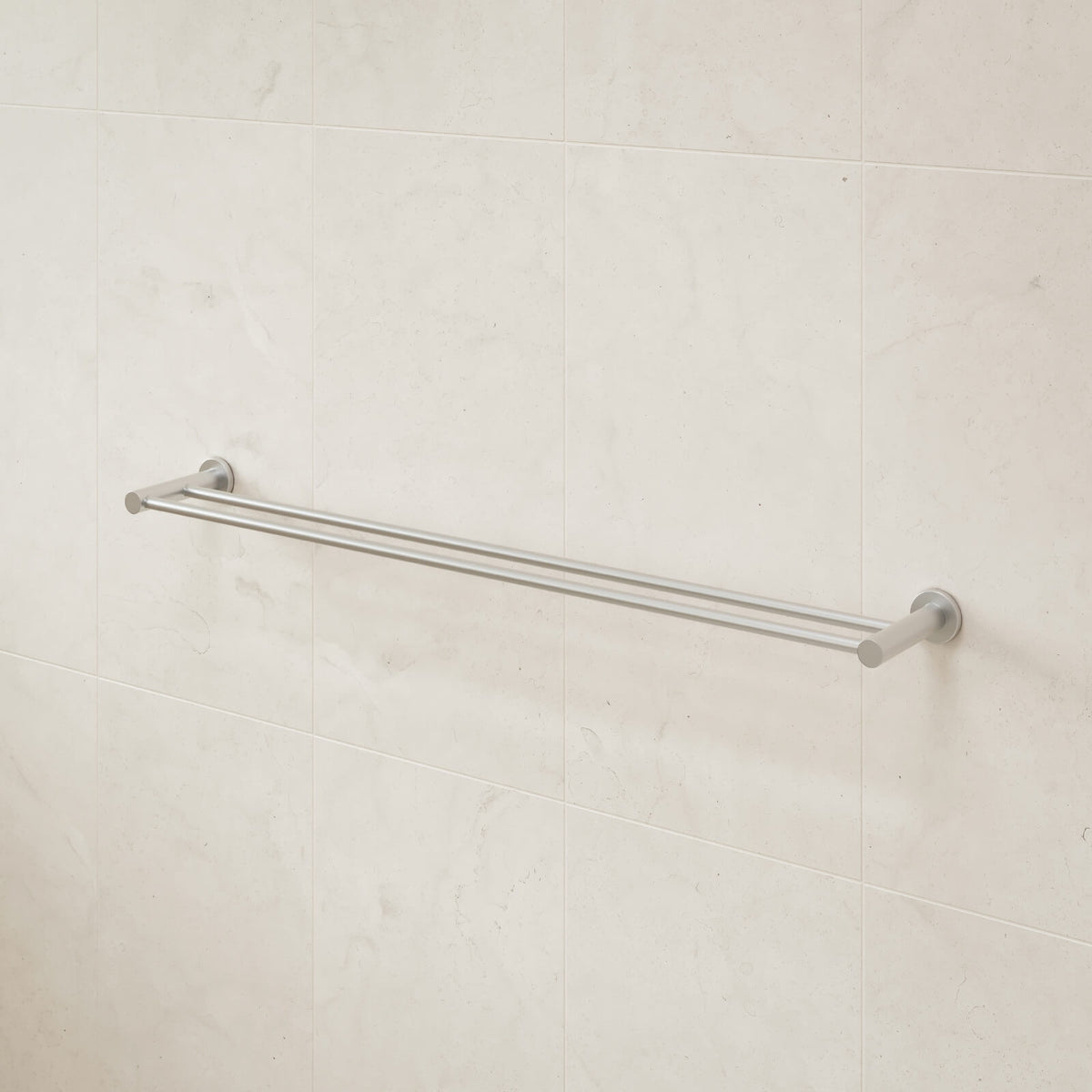 Caroma Liano ll 840 Double Towel Rail Brushed Nickel | The Blue Space