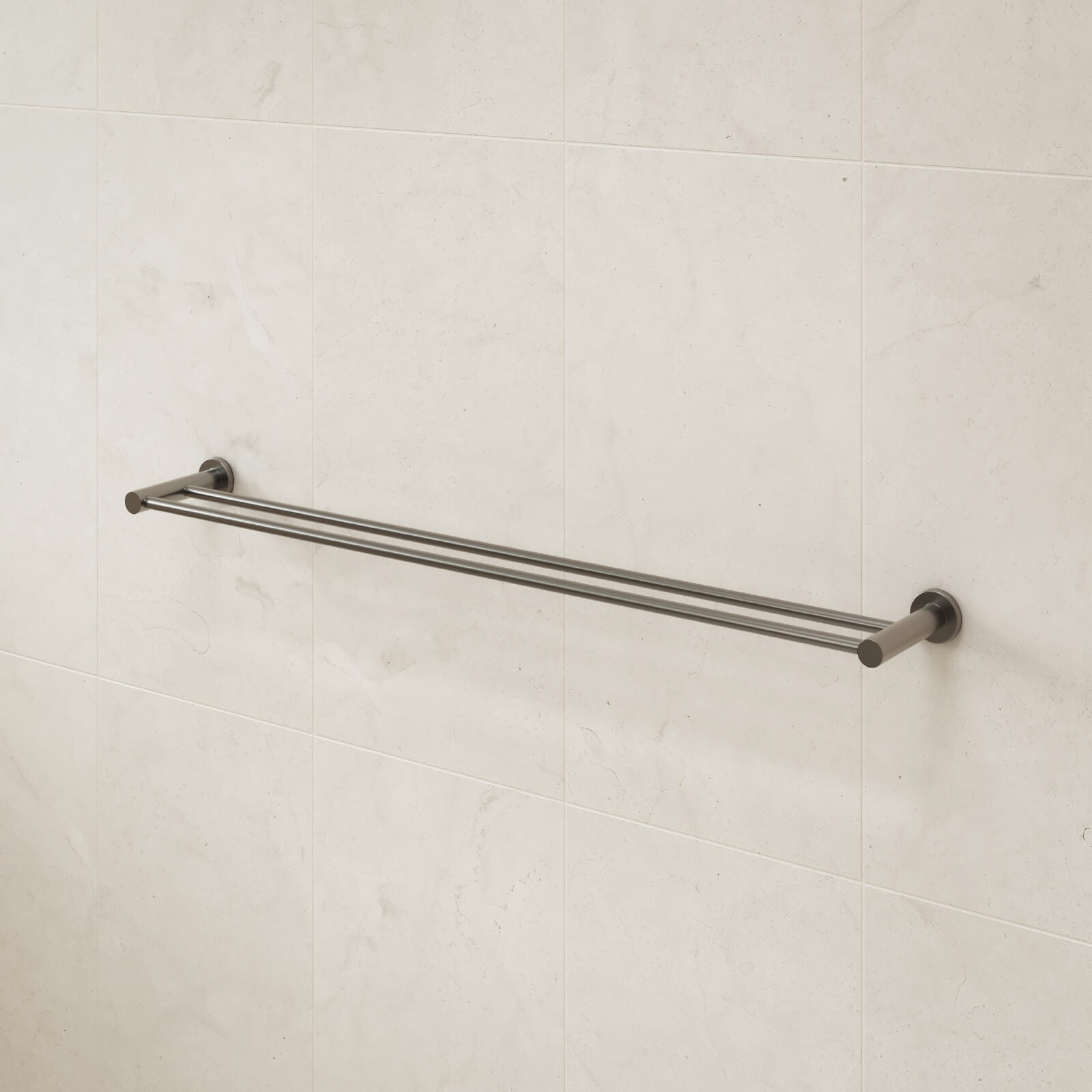 Caroma Liano ll 840 Double Towel Rail Gunmetal | The Blue Space