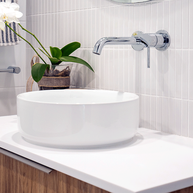 Glenorie Bathroom Renovation x the blue space - Caroma liano II wall taps