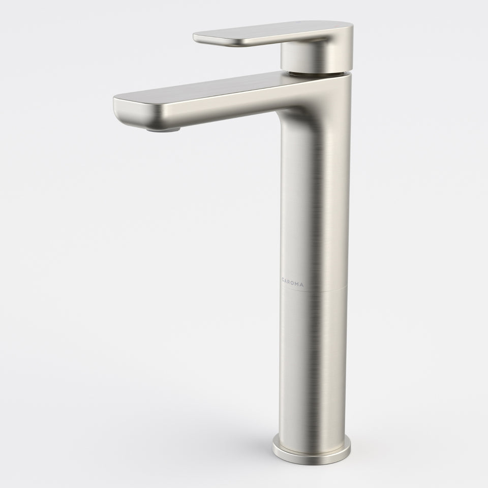 Caroma Luna II Tower Basin Mixer - Brushed Nickel