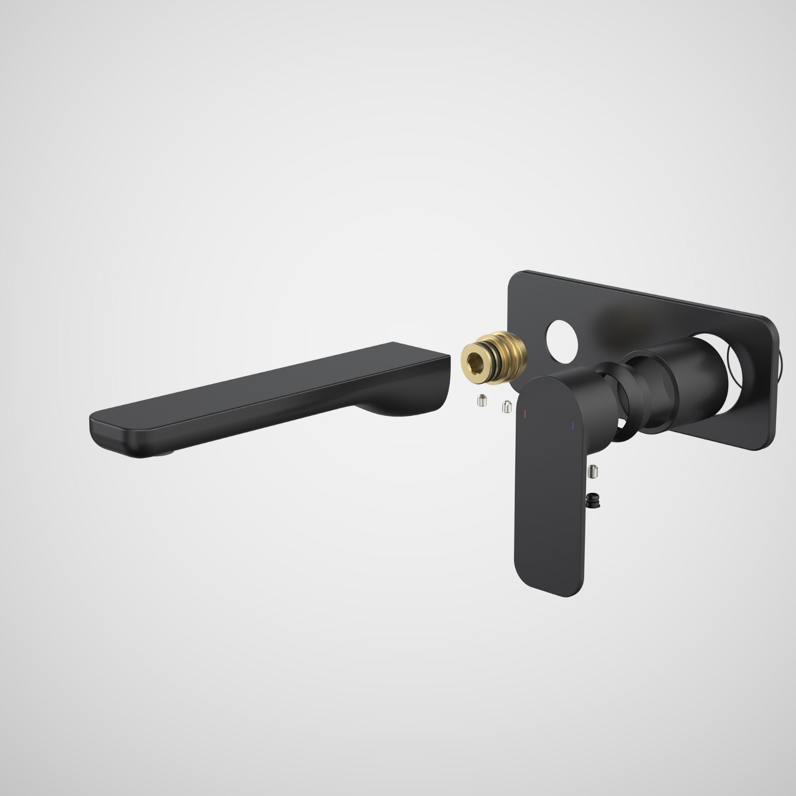 Caroma Luna II Wall Basin/Bath Mixer Trim Kit 180mm - Satin Black 68211BL6AF - The Blue Space