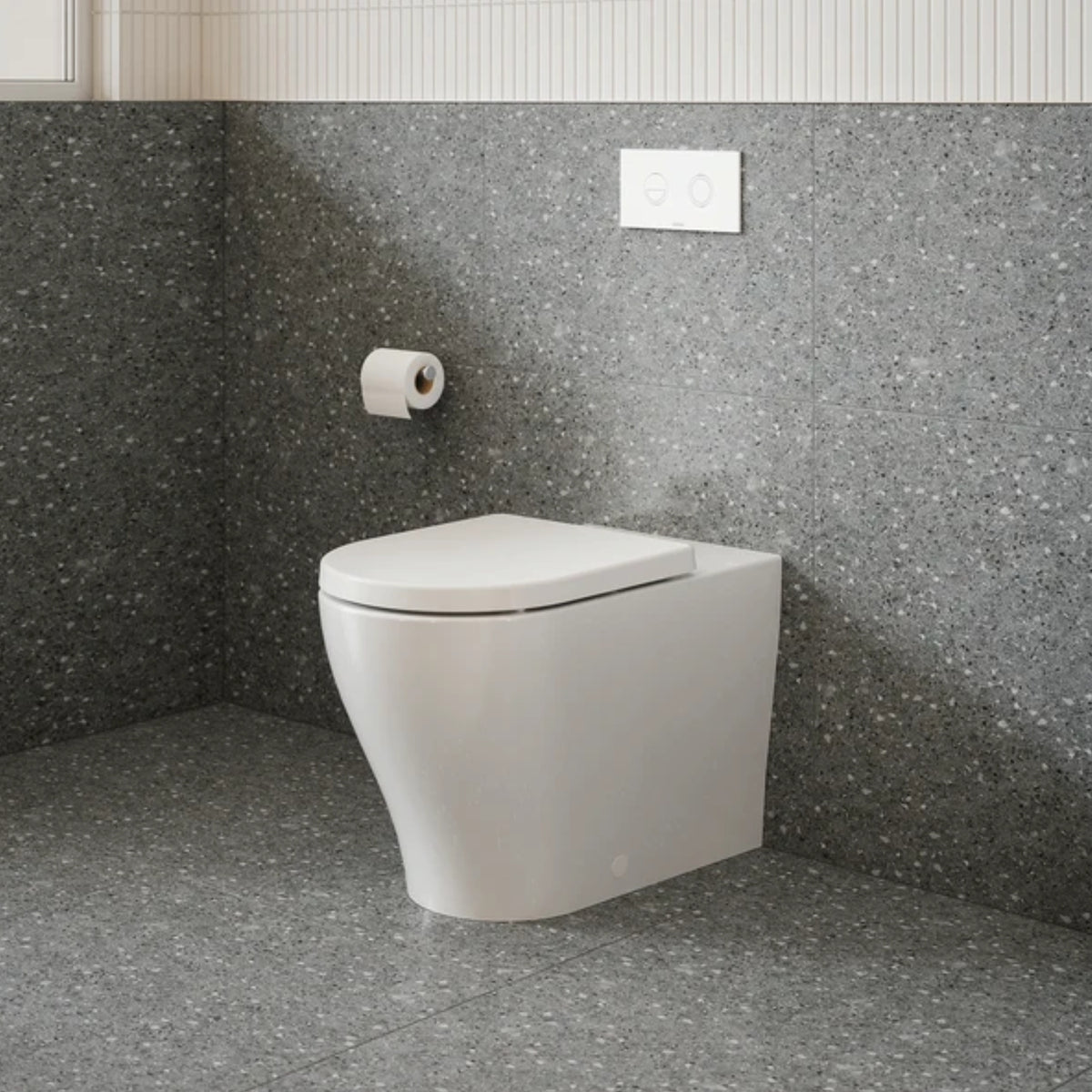 Caroma Luna Slim Cleanflush Invisi Series II Wall Faced Toilet Suite - Upgraded Seat Design 844910WSL - The Blue Space