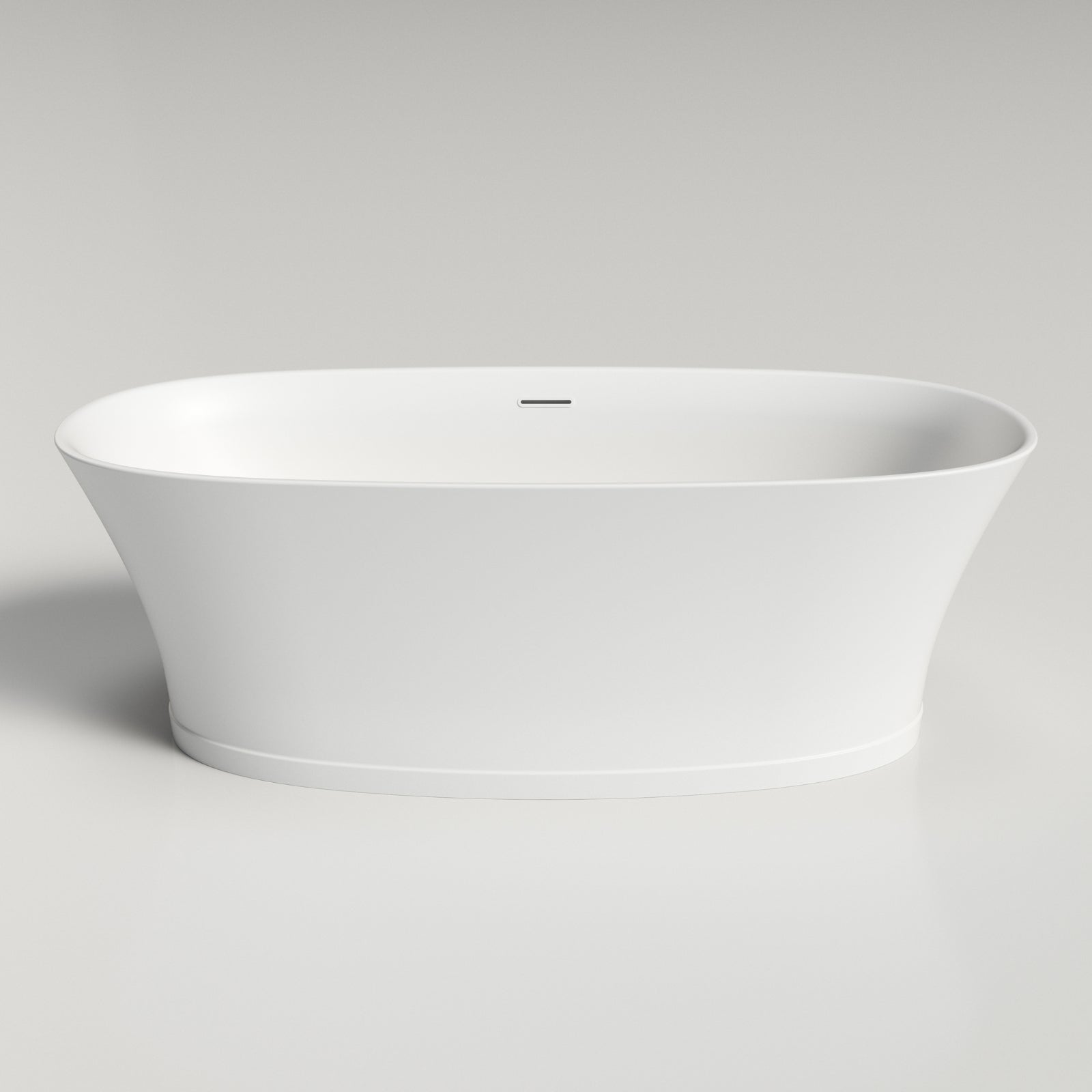 Front Caroma Riviere 1700mm Freestanding Bath With Overflow - Matte White EN7FSMWOF - The Blue Space