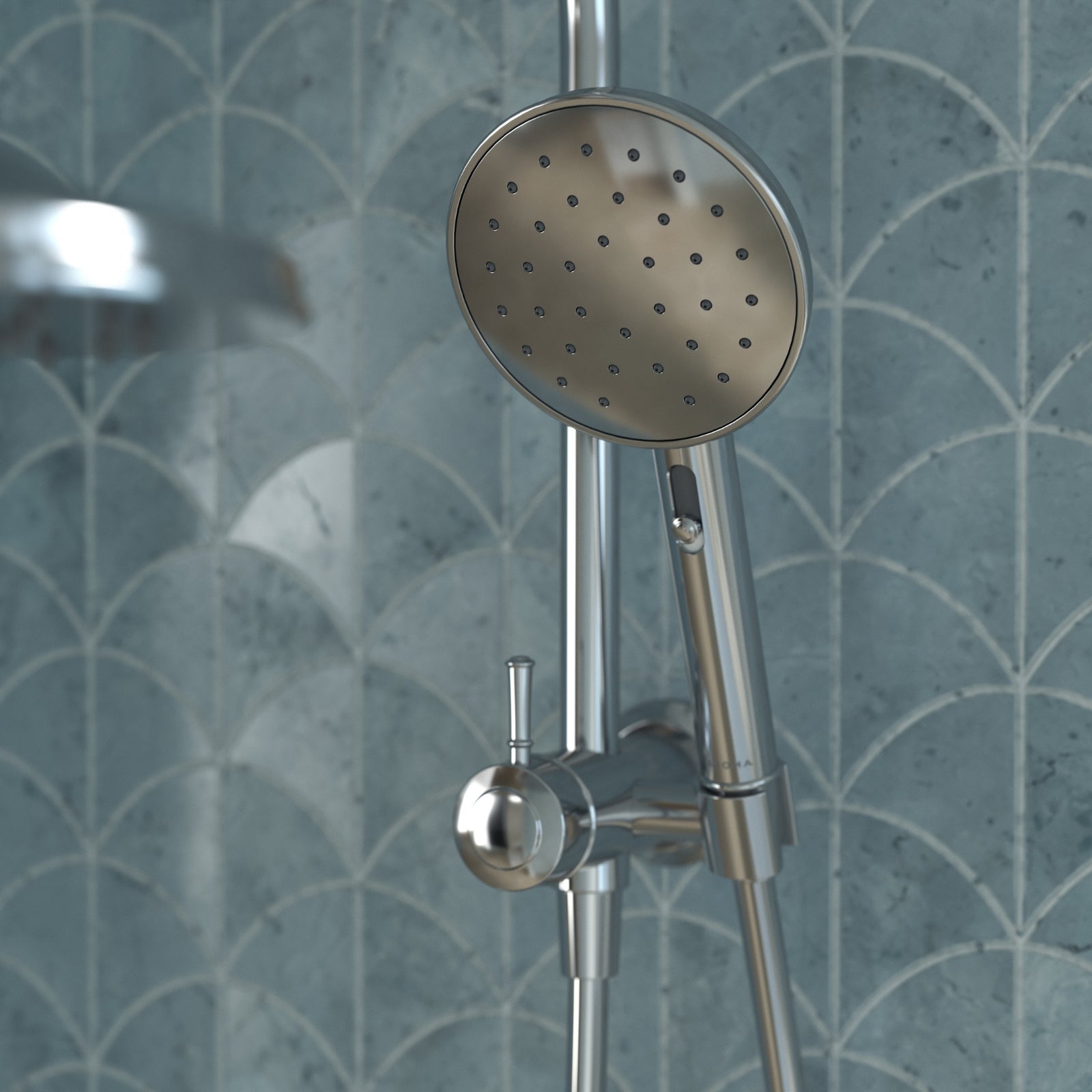 Lifestyle 2 Caroma Riviere Compact Twin Shower - Chrome 520041C4A - The Blue Space