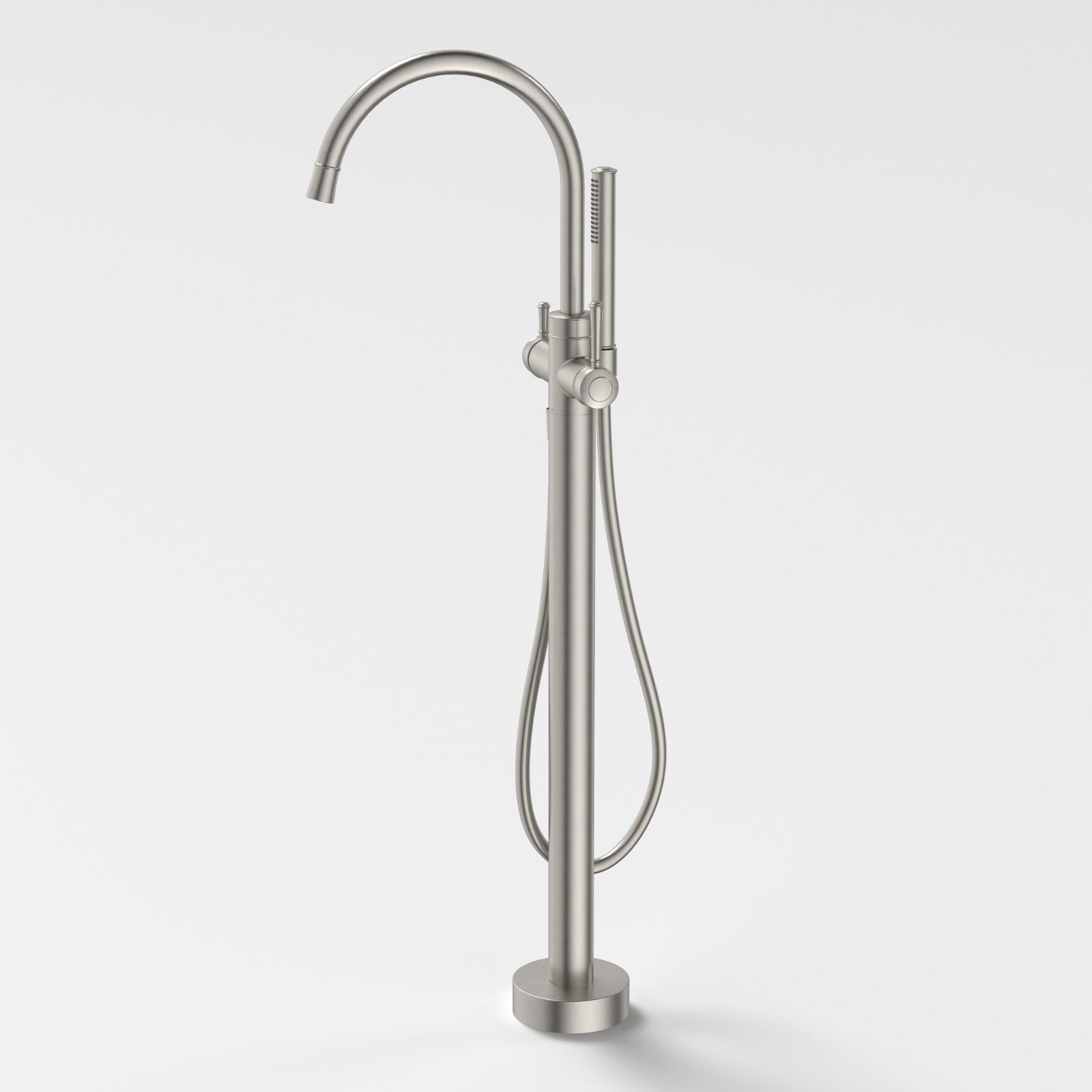 Caroma Riviere Freestanding Bath Filler With Handshower - Brushed Nickel 520018BN - The Blue Space