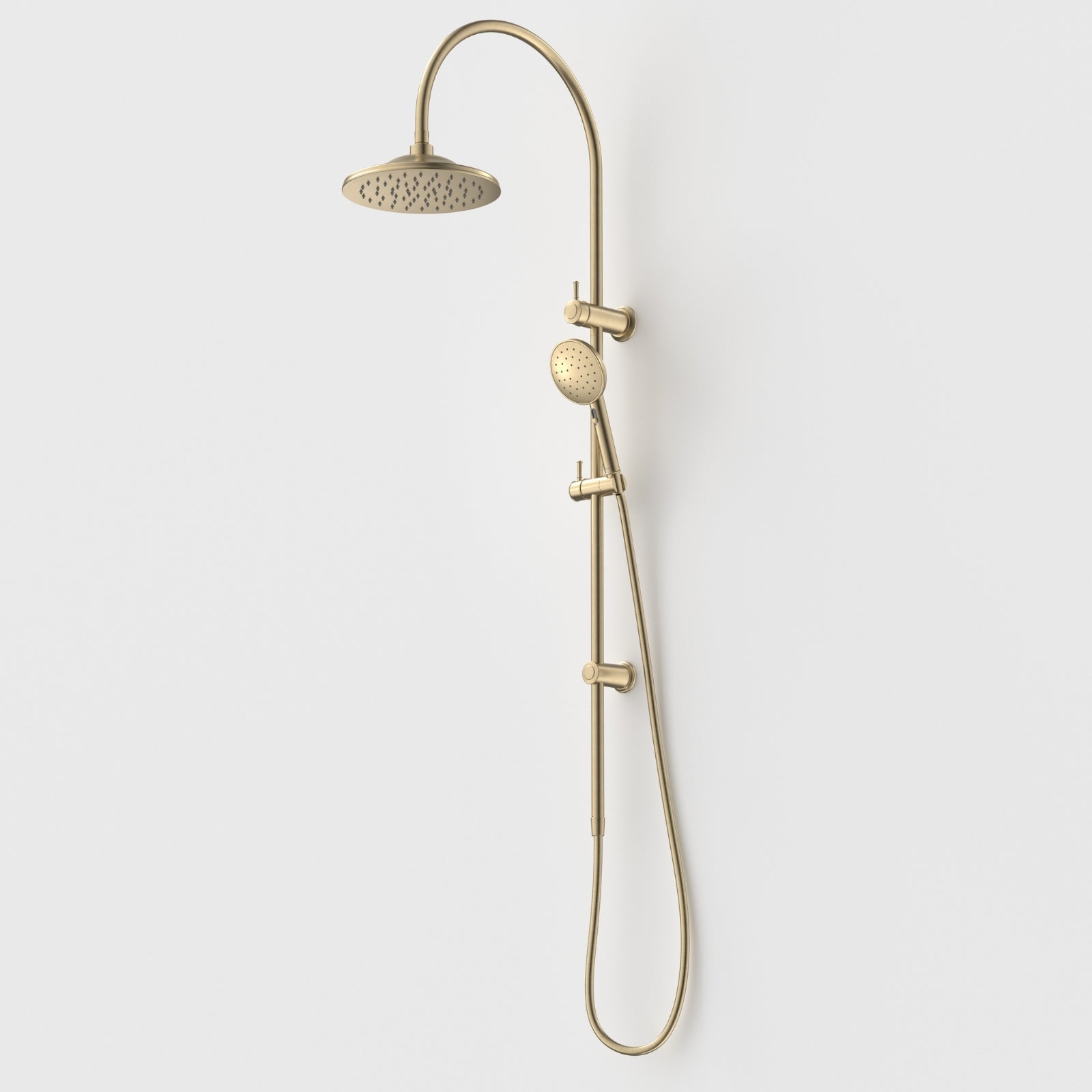 Caroma Riviere Rail Shower With Overhead - Brushed Brass 520040BB4A - The Blue Space