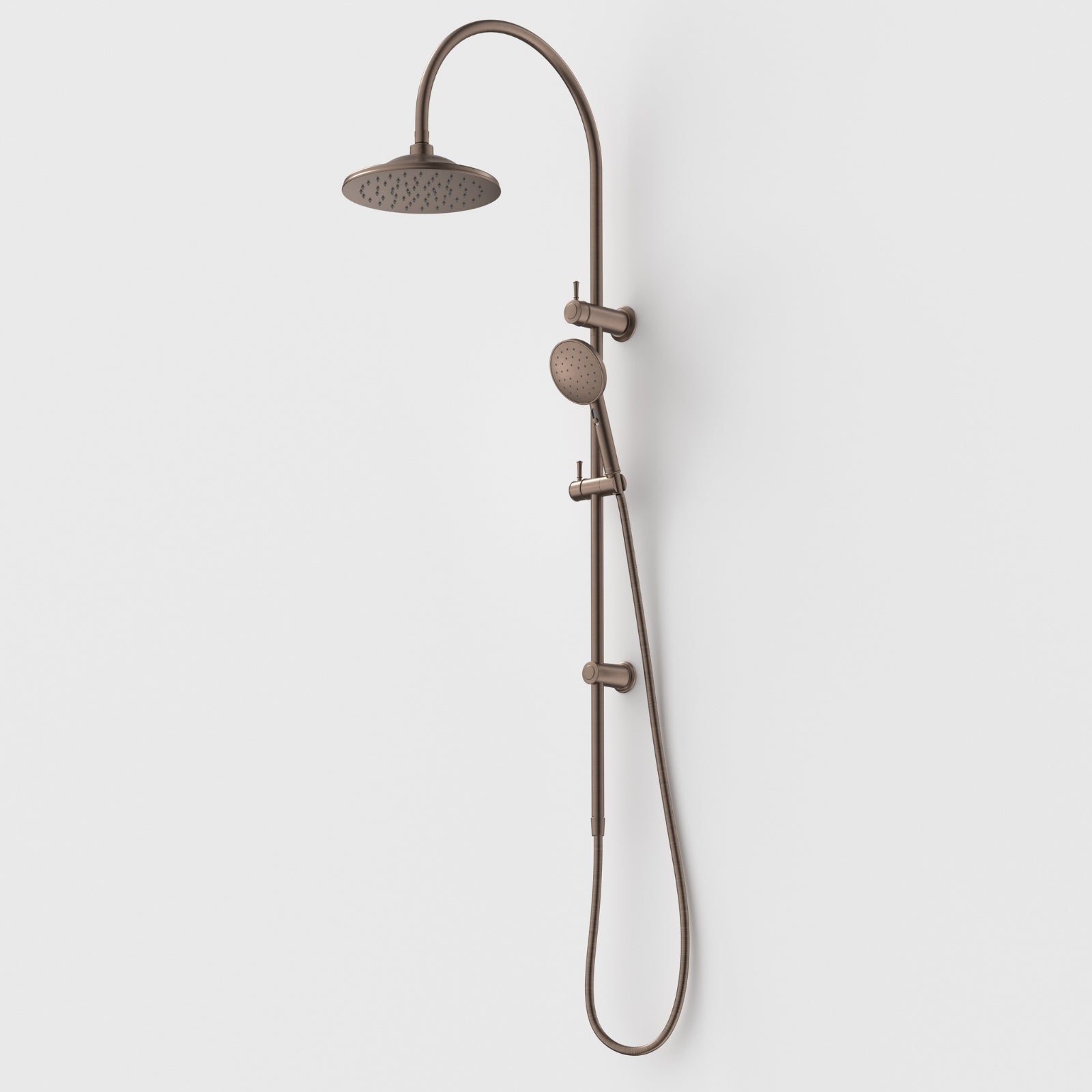 Caroma Riviere Rail Shower With Overhead - Brushed Bronze 520040BBZ4A - The Blue Space