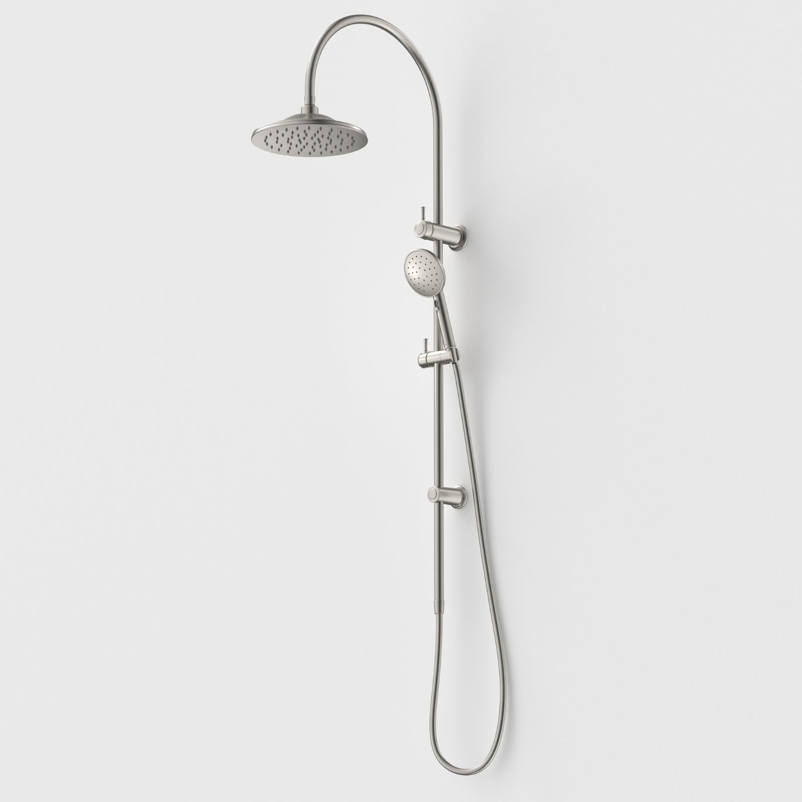 Caroma Riviere Rail Shower With Overhead - Brushed Nickel 520040BN4A - The Blue Space