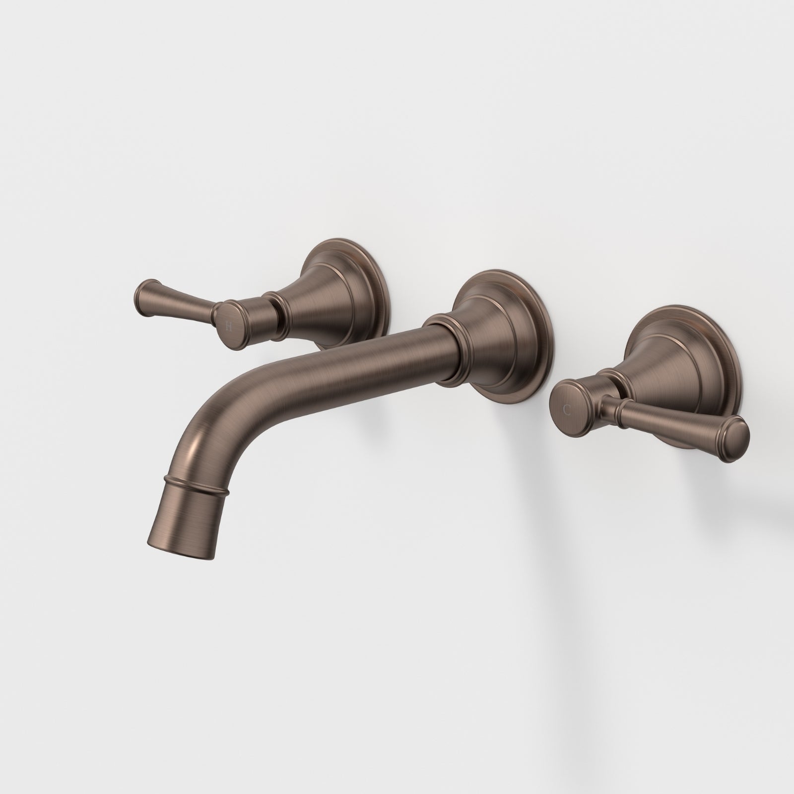 Caroma Riviere Wall Basin Bath Set 175mm - Brushed Bronze 520021BBZ6AF - The Blue Space