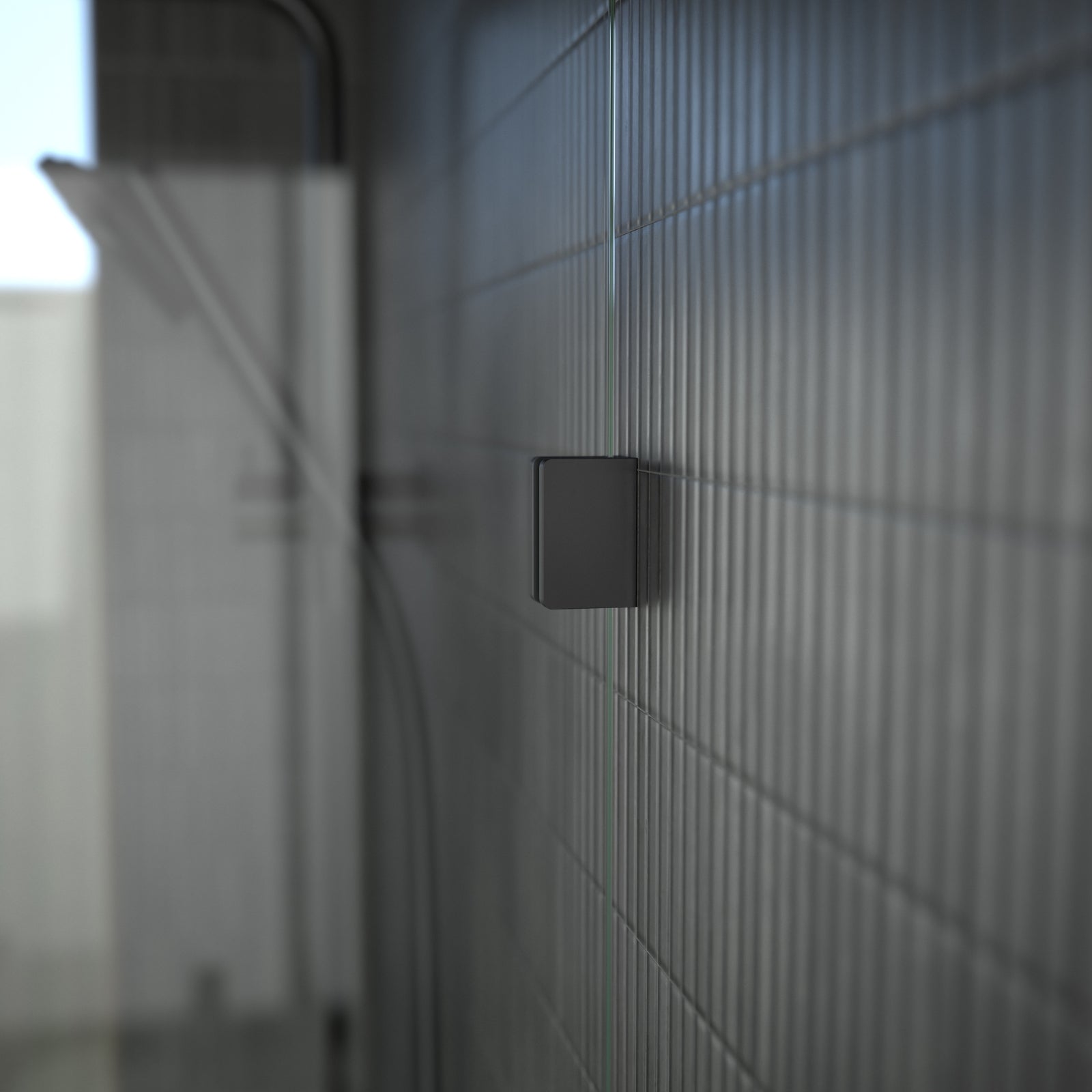 Lifestyle Caroma Shower Glass U Bracket Matte Black 14228001B - The Blue Space