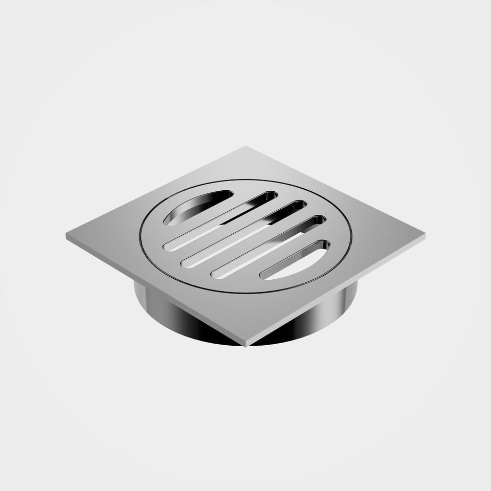 Caroma Square Floor Waste - 80mm Outlet - Chrome
