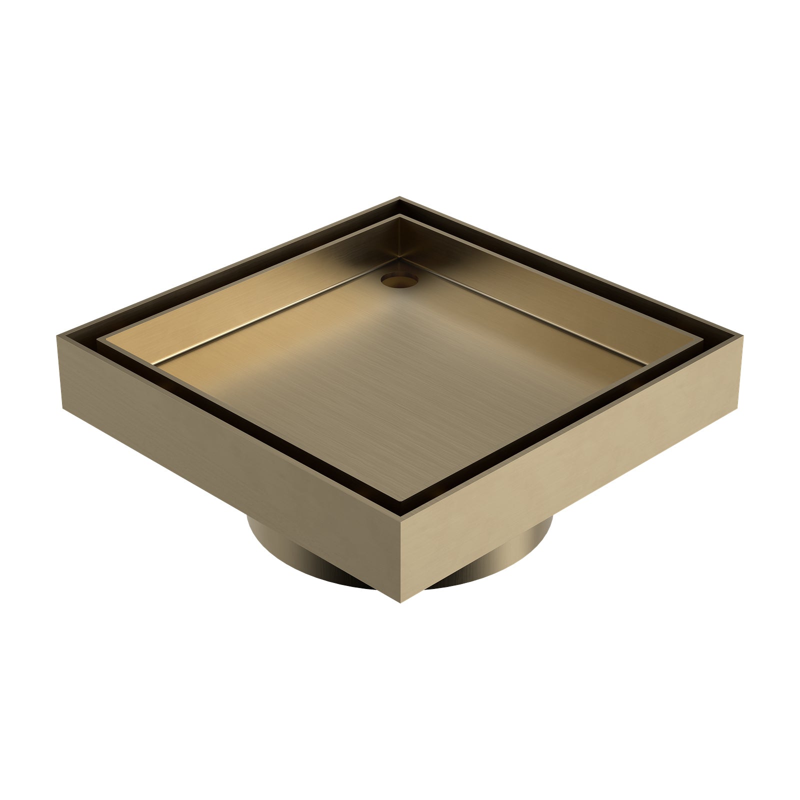 Angle Caroma Square Floor Waste 80mm Outlet Tile Insert - Brushed Brass 14228028BB - The Blue Space