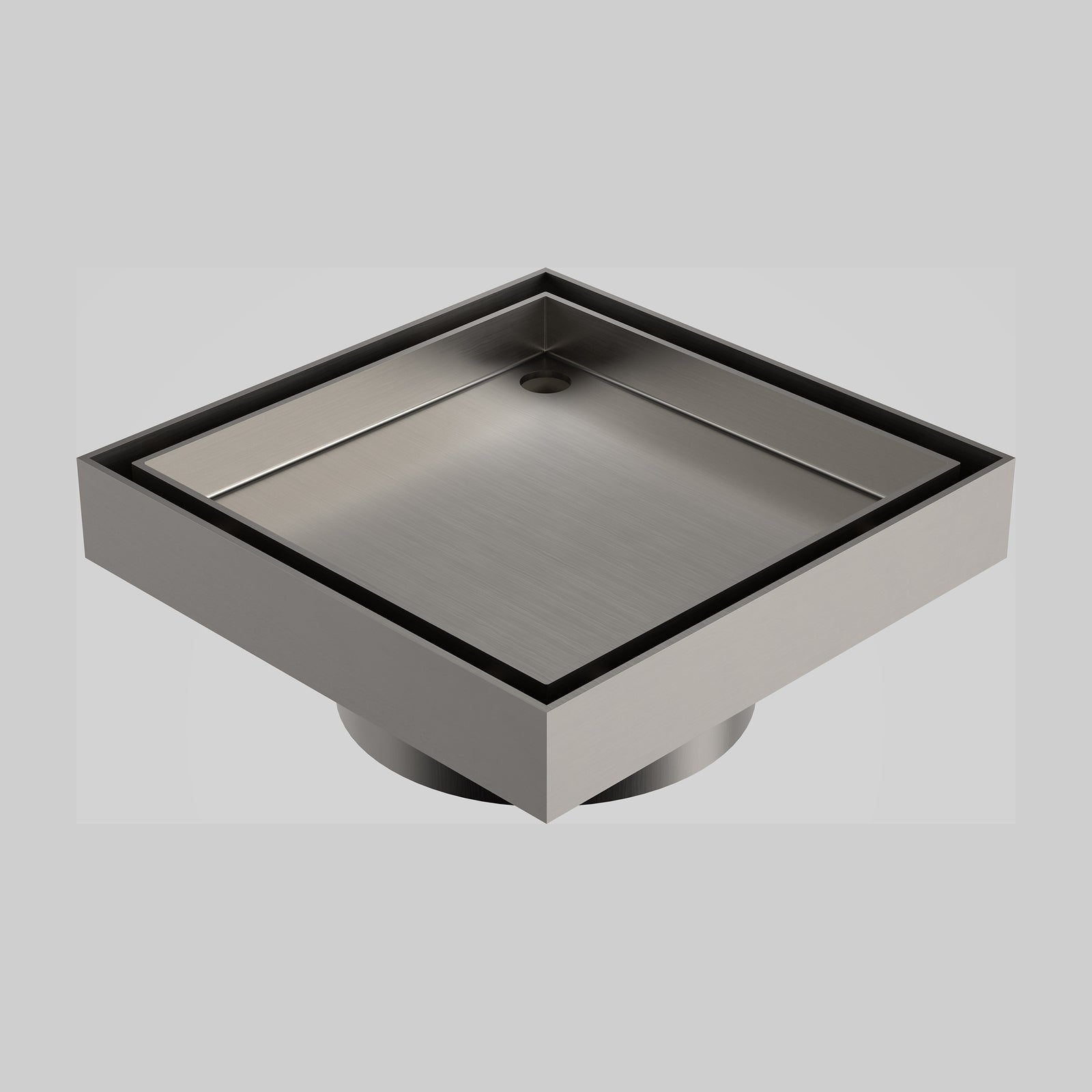 Caroma Square Floor Waste 80mm Outlet Tile Insert - Brushed Nickel 14228028BN - The Blue Space