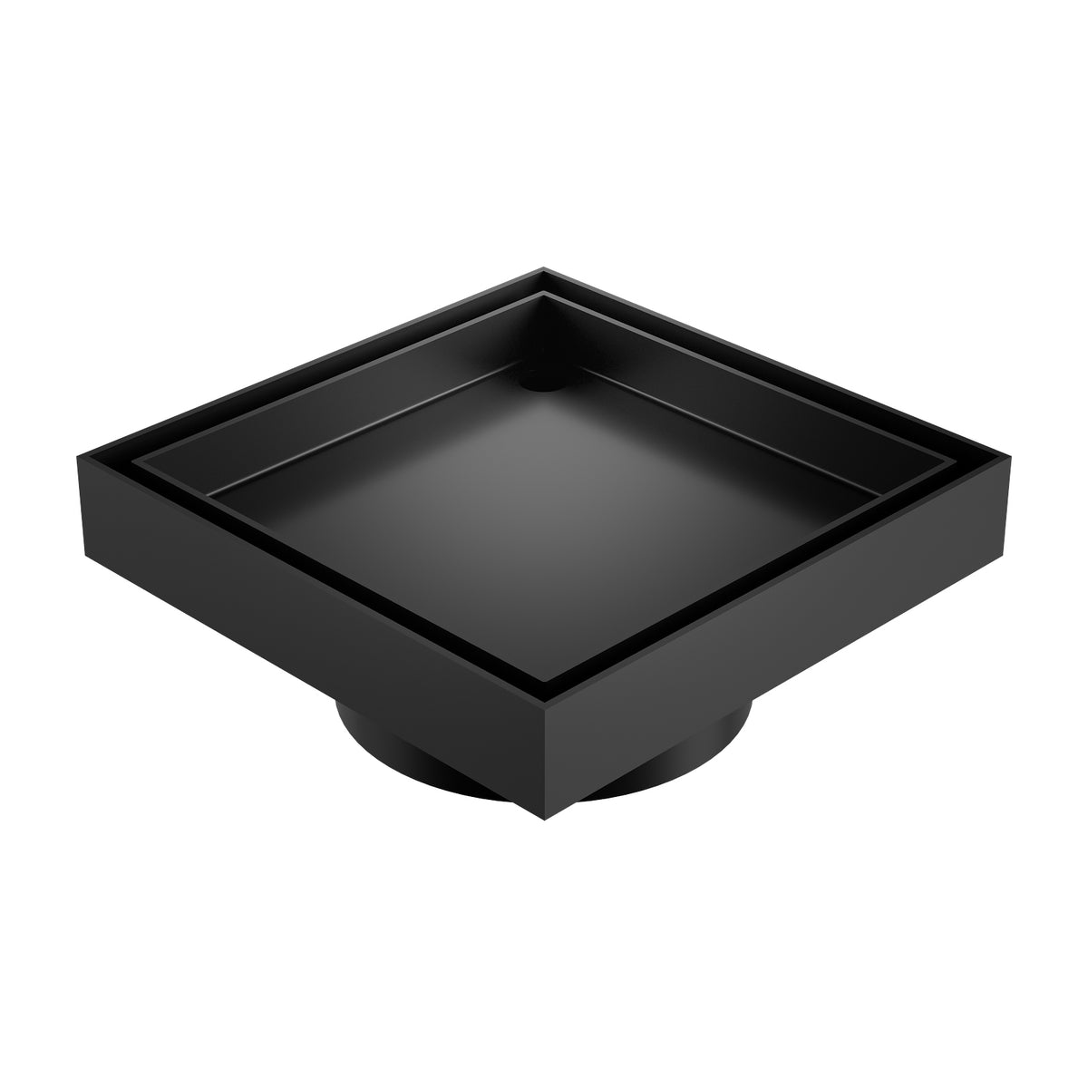 Angle Caroma Square Floor Waste 80mm Outlet Tile Insert - Matte Black 14228028B - The Blue Space