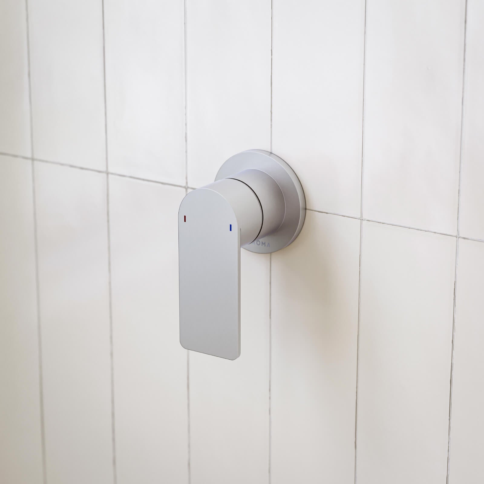 Caroma Urbane II Bath/Shower Mixer Round Plate brushed nickel - The Blue Space