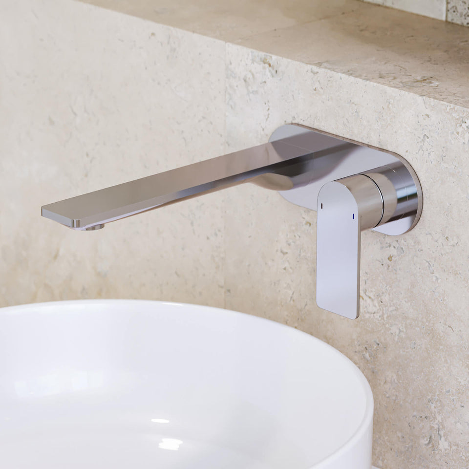 Caroma Urbane II 220mm Lead Free Wall Basin/Bath Mixer Round Chrome