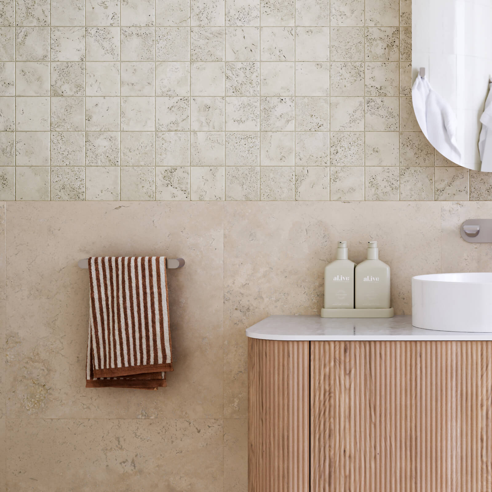 Caroma Urbane II Hand Towel Rail aussie coastal lifestyle image | The Blue Space