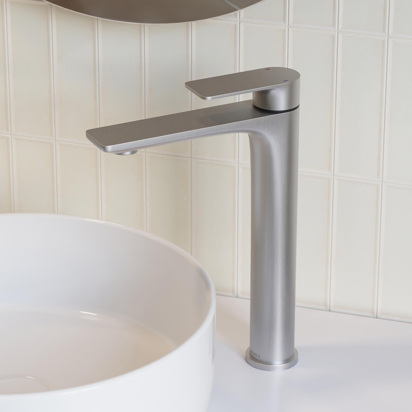 Caroma Urbane II Lead Free Tower Basin Mixer Brushed Nickel | The Blue Space