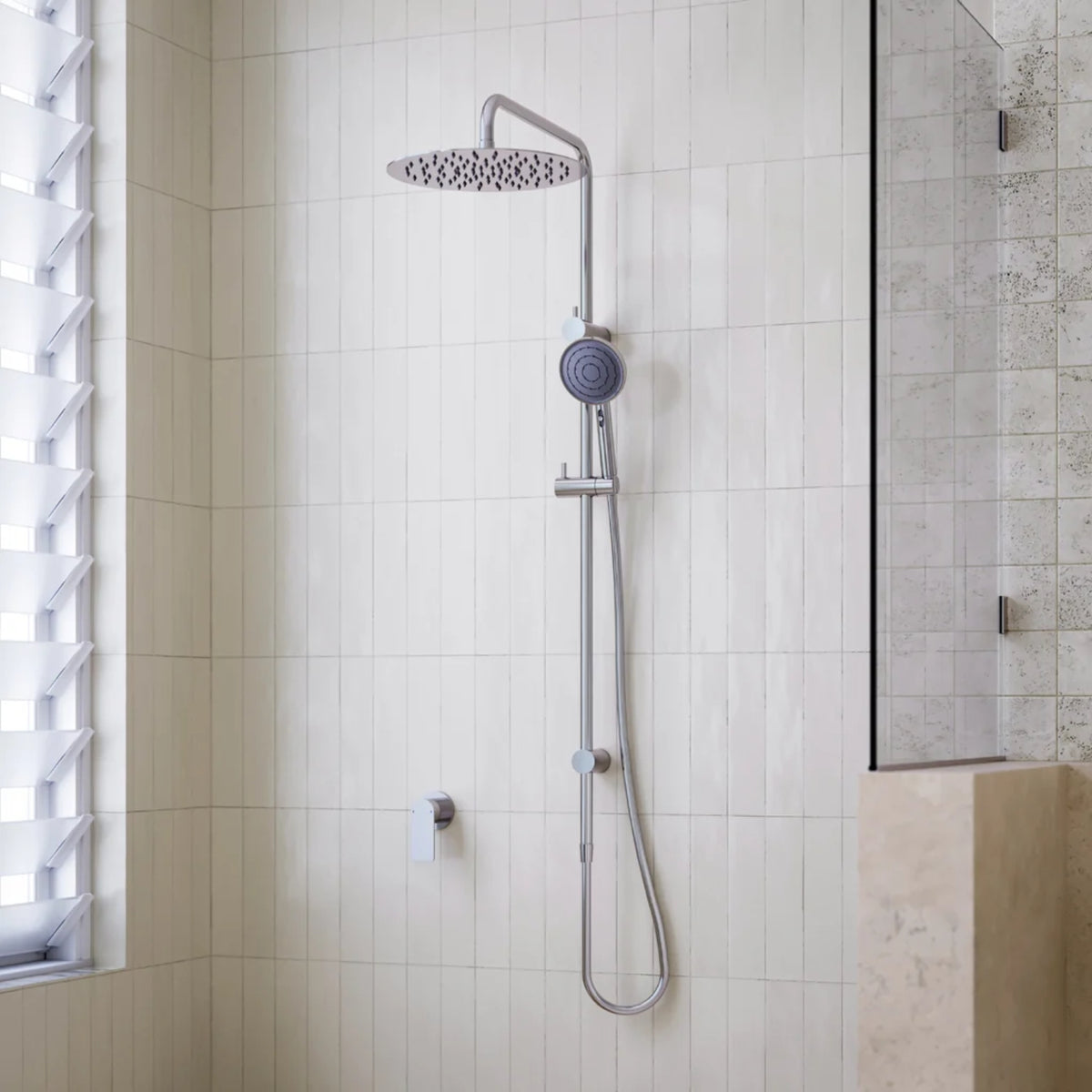Lifestyle Caroma Urbane II Rail Shower 300mm Overhead Chrome 99630C3A - The Blue Space