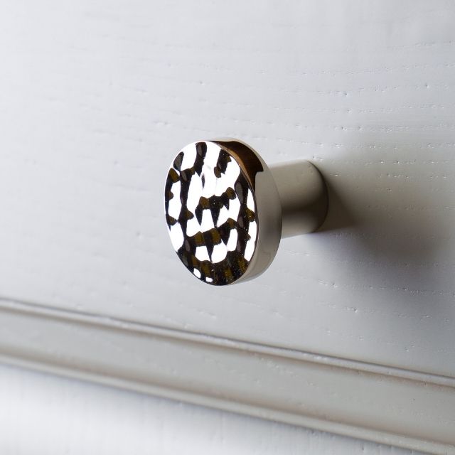 Castella Tarn 38mm Hammered Knob Polished Nickel