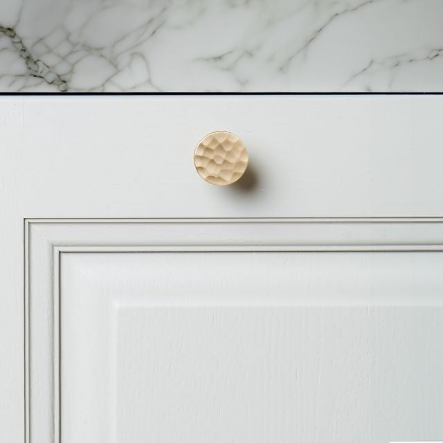 Lifestyle Castella Bexhill 38mm Hammered Knob Satin Brass 801.038.35S - The Blue Space