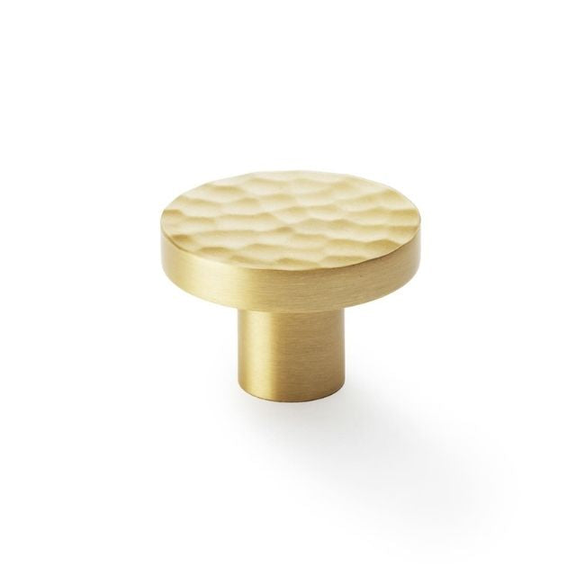 Castella Bexhill 38mm Hammered Knob Satin Brass 801.038.35S - The Blue Space